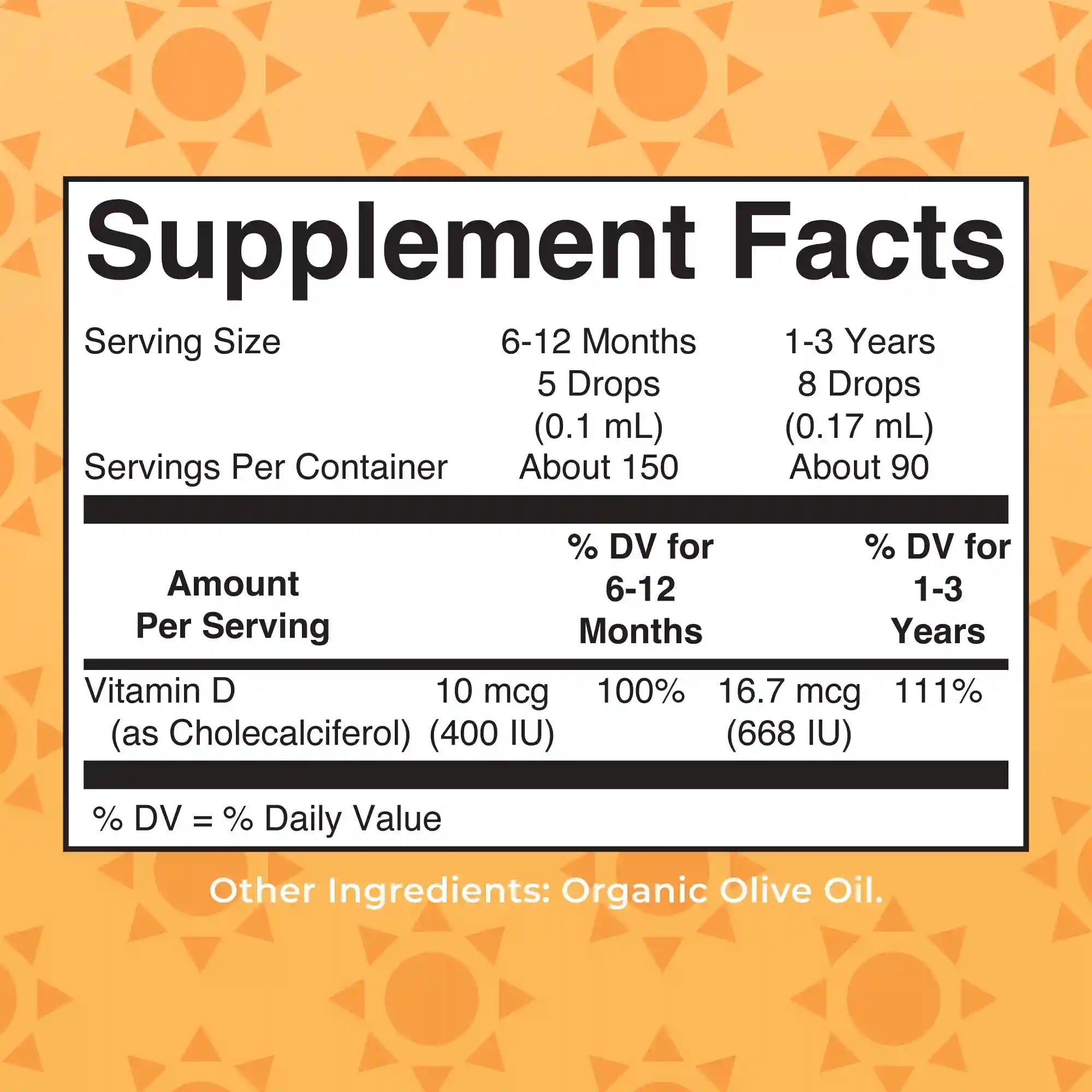 Infant & Toddler Vitamin D3 Organic Liquid Drops