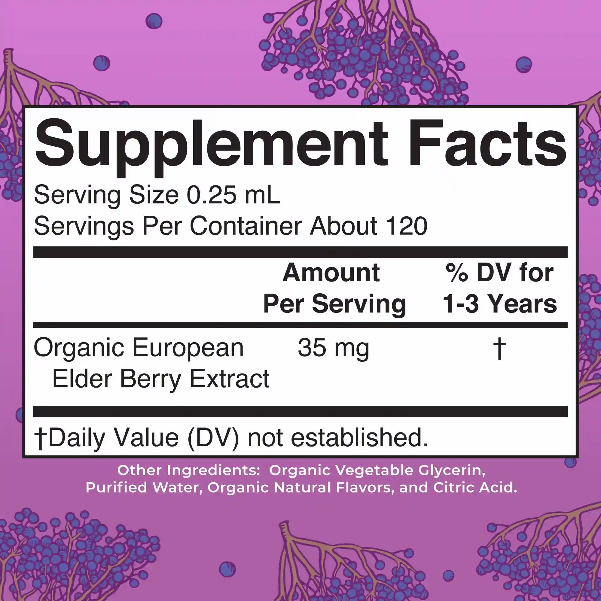 Organic Toddler Elderberry Liquid Drops