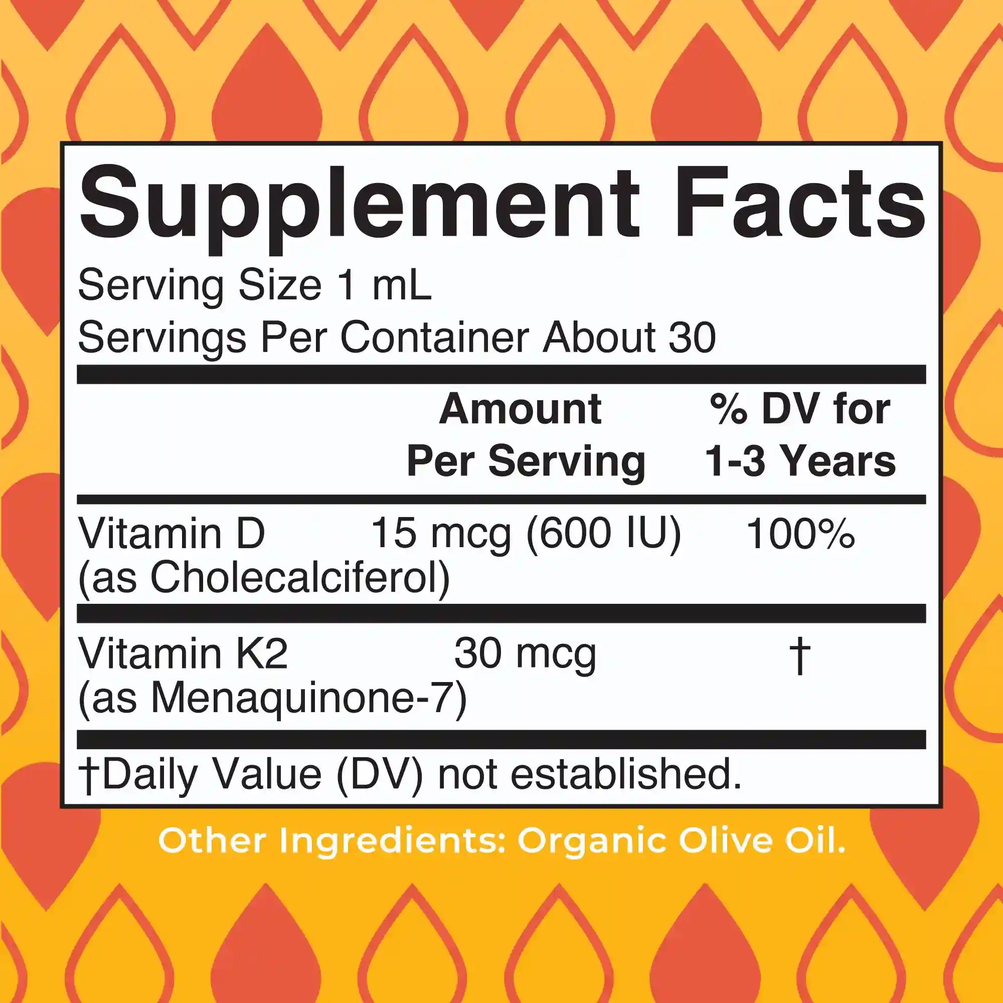 Toddler Vitamin D3+K2 Liquid Drops